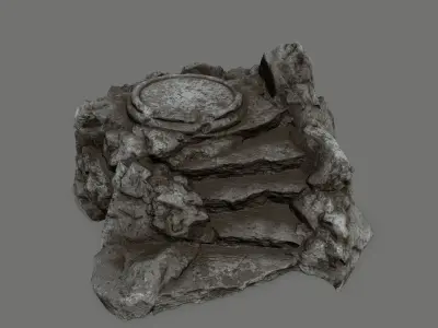 Ladder Ruin Low-poly 3D model 8