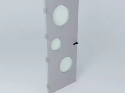 3D door, very detail with glass, lock and hinger. Free 3D model