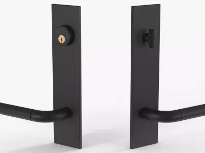 Tumalo Lever - Black Bronze Handle Exterior Door Hardware 3D model