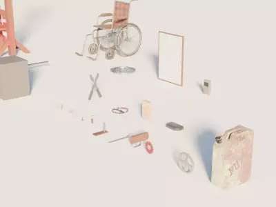 Despair and Decay - 27 Ready-to-Use Game Props Low-poly 3D model