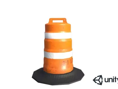 Freeway Barrel Low-poly 3D model