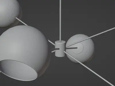 Staggered Glass 6-Light Chandelier 3D model