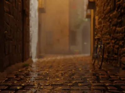 European Alley 3d Scene 3D model