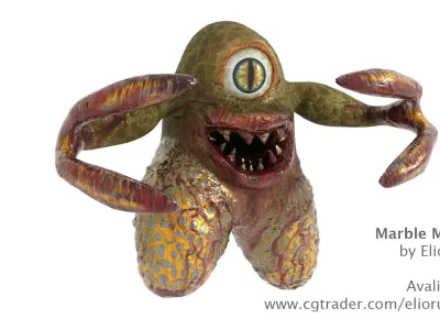 Marble Monster  Low-poly 3D model