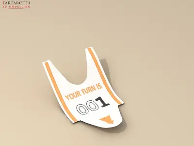 Queue ticket 3D model