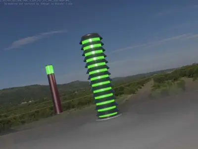 Dark Red Light-Column -26- Street-Light 9 Low-poly 3D model