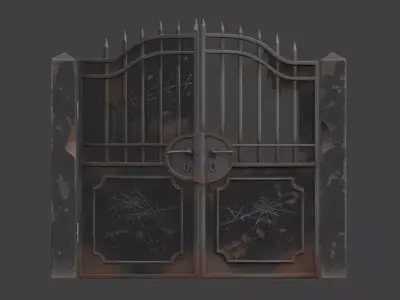 Gate rusty scratched 3D model