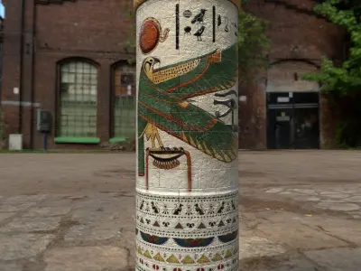Large Egyptian Column Low-poly 3D model