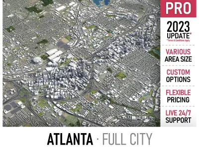 Atlanta -3D City Model Low-poly 3D model