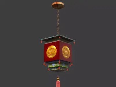 Chinese Palace Lantern  Low-poly 3D model