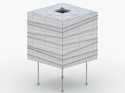 1410 - Paper Lamp Low-poly 3D model