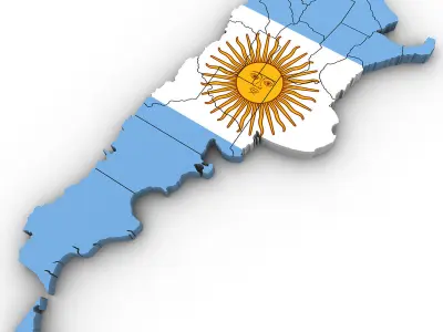 3d Political Map of Argentina 3D model