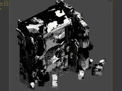 Space - damaged wall 02 3D model