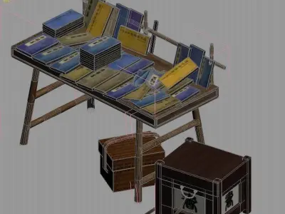 City Street - Book Stall 3D model