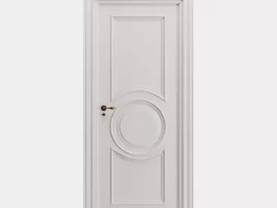 White Classic Interior Door  3D model