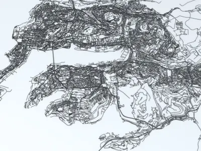 Vladivostok Road Network and Streets 3D model