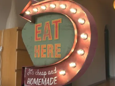 Arrow Sign EAT HERE 3D model