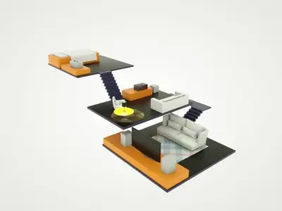 3D interior isometric home  3D model