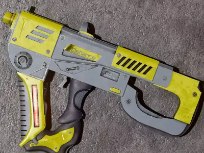  Sci-fi Machine Gun DRD51 Low-poly 3D model