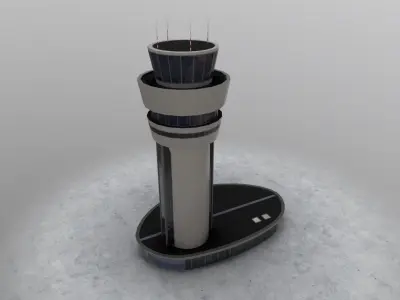 LBSF Control Tower Low-poly 3D model