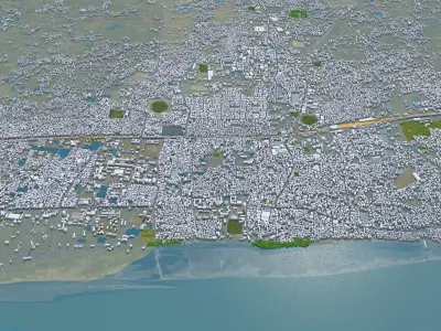 Rajshahi Bangladesh 25km Low-poly 3D model