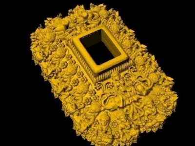 BALAJI LAKSHMI THIRUPATHI DOOR  RING GOLD SILVER STONE  3D print model