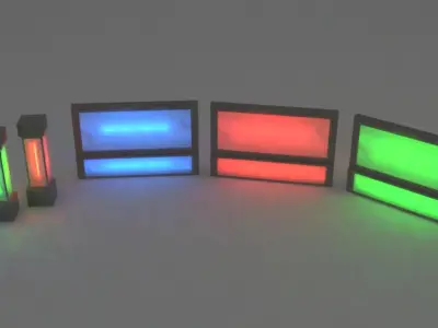 Neon Architecture Wall and Column 3D model