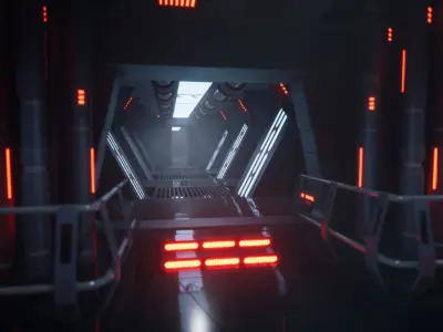 Imperial Style Corridor Asset Pack Low-poly 3D model