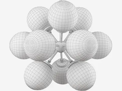 RH BISTRO GLOBE CLEAR GLASS BURST CHANDELIER  Low-poly 3D model