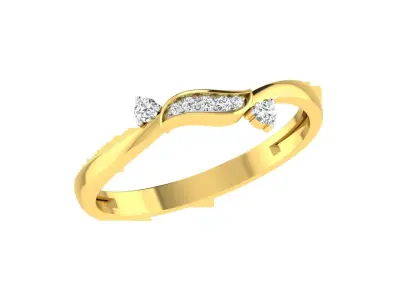 Solitaire Women Engagement Bypass Rings 3D print model 5