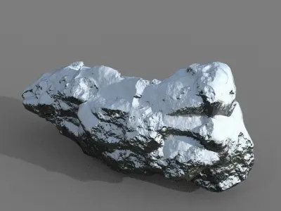 Low poly Snow Rock B-190426 Low-poly 3D model