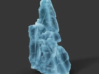 Low poly Ice Block Modular 210811 Low-poly 3D model