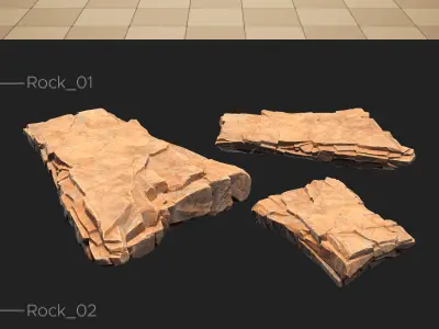 Modular rocks 3D model