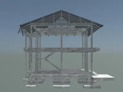 House in structure 3D model