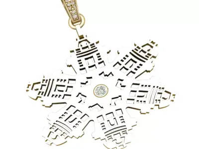 Architectural Snowflake Medallion 3D print model