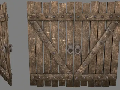 Medieval Door Low-poly 3D model