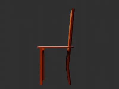 Simple style wooden living room chair  Free low-poly 3D model