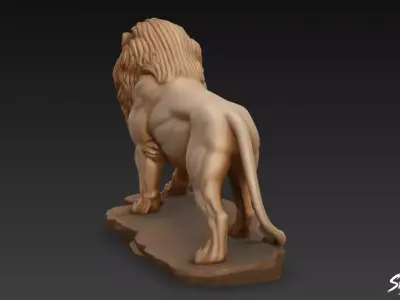 Lion Statue V30 Low-poly 3D model