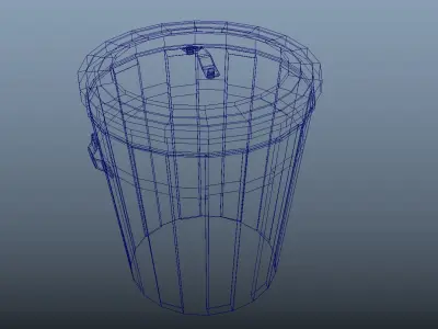 Trash can low poly  Free 3D model