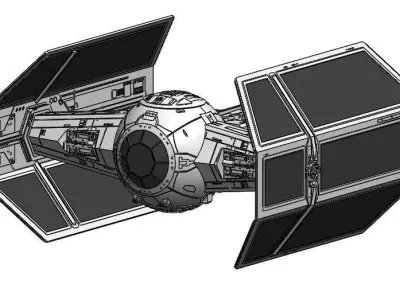 Darth Vader TIE Advanced X1 detailed 3D model