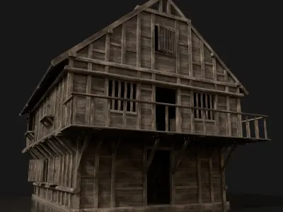 Next Gen AAA FANTASY MEDIEVAL WOODEN VIKING HOUSE WEST WESTERN Low-poly 3D model