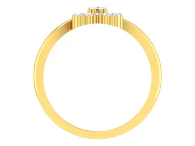 Light Weight Gold Diamond Rings-R-4153 3D print model