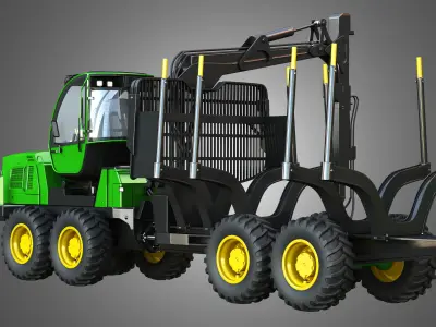 JD - 1210E Bruder Forwarder - Forest Machine 3D model