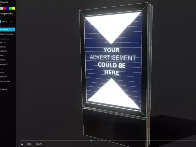 Outdoor Advertising Light Box  Low-poly 3D model