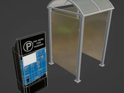 Parking Ticket Machine  Low-poly 3D model