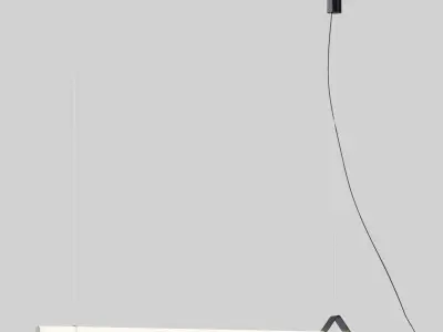 Sasaki Minimalist Linear Suspension Pendant Light Low-poly 3D model