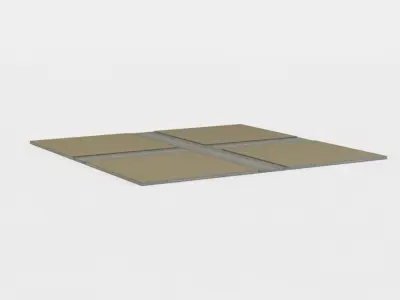 Road crossing Low-poly 3D model