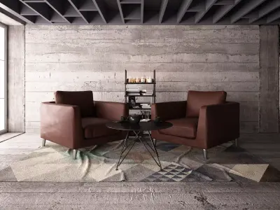 Armchairs - Waiting and Relaxing area 3D model