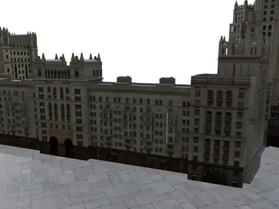 Moscow House Building61 Low-poly 3D model