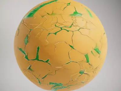 HQ PBR Textures Set SciFi Cracked Gold with Glowing Veins Texture